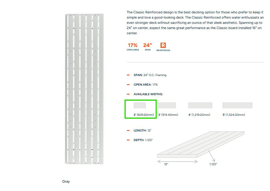(USED) 1' X 2' TITAN DECK PANELS - GREY (55 PIECE PALLET)