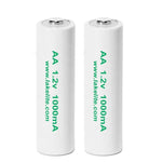 2 Pack AA 1.2V 1000mA Rechargeable Batteries