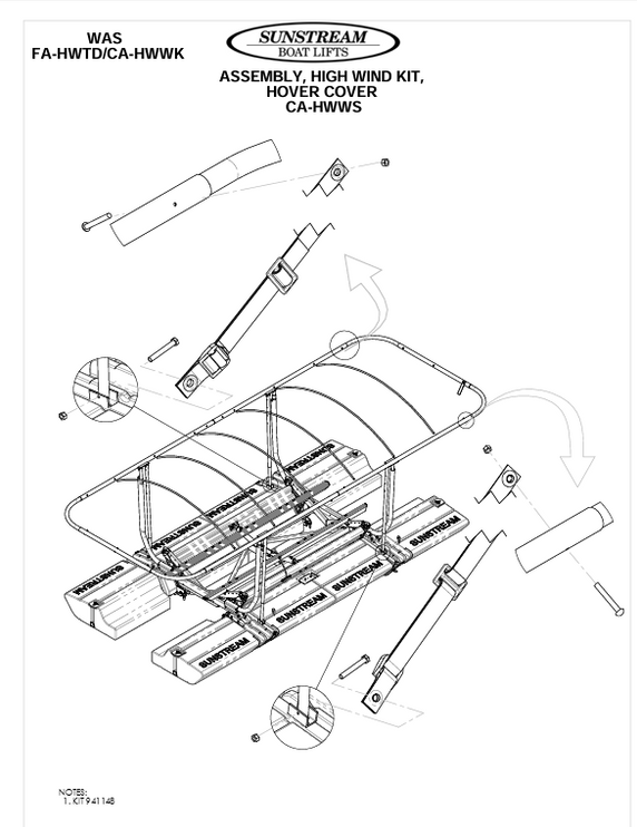 FL6 HOVER COVER HIGH WIND STRAP KIT (PAIR)