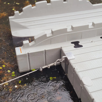 EZ Dock Aluminum Dual Weld Lug Guy Cable Bracket (2 Pocket Fascia Mount)