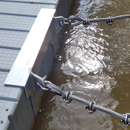 EZ Dock Aluminum Dual Weld Lug Guy Cable Bracket (2 Pocket Fascia Mount)