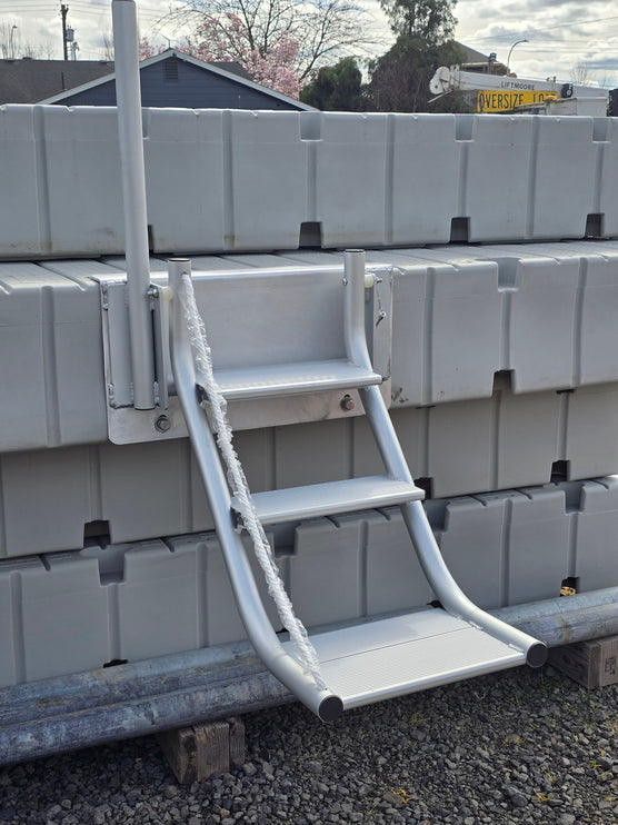 Wide Step Aluminum Dog (And Human!) Ladder-EZ DOCK & STANDARD