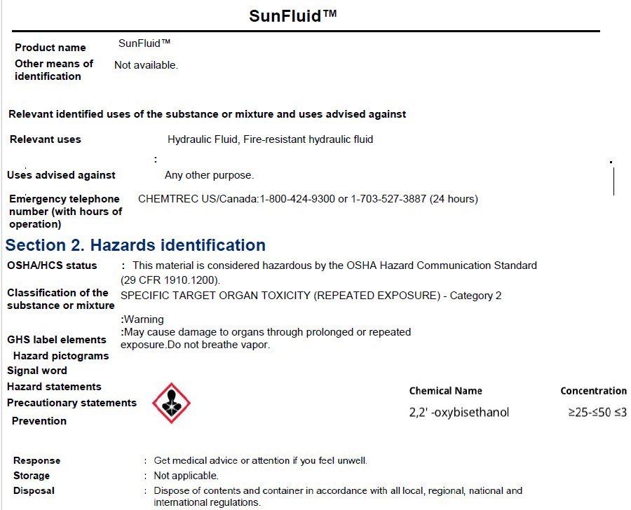 1-Gallon Hydraulic Fluid for Sunstream Hydraulic Lifts (Sunfluid)