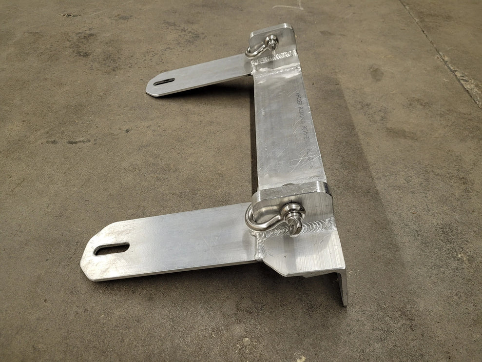 EZ Dock Aluminum Dual Weld Lug Guy Cable Bracket (2 Pocket Fascia Mount)