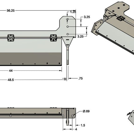 4' Aluminum Hanging Shackle Bracket w/ Cover Plate & Grip Traction
