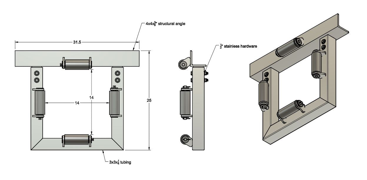 Aluminum Pile Brackets W/ Rollers