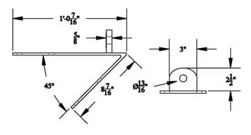 Dock Hardware – Outside Corner Male 45 Degree Angle Stabilizer